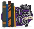 Diverse Design of Spine of Books to Celebrate its Day, Vector Illustration