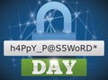 Coded Phrase Commemorating Password Day with Padlock and Button, Vector Illustration Royalty Free Stock Photo