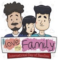 Happy Fathers with their Daughter Celebrating International Day of Families, Vector Illustration