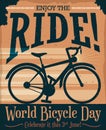 Retro Bike Promoting Enjoy the Ride During World Bicycle Day, Vector Illustration Royalty Free Stock Photo