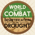 Button to Promote World Day to Combat Desertification and Drought, Vector Illustration