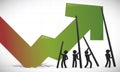 Ascend Arrow Depicting Collaborative Effort for Economic Recovery, Vector Illustration