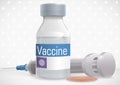 Medical Kit for Preventive Health: Vaccine Vial, Plaster and Syringe, Vector Illustration