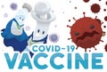 Super Vaccine Vial and Syringe ready to Fight against COVID-19 Coronavirus, Vector Illustration