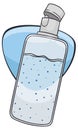 Little Personal Bottle with Sanitizer Gel, Vector Illustration