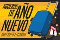 Suitcase ready for Omens of Running around the Neighborhood in New Year, Vector Illustration