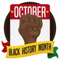 Calendar, Ribbon and Fist to Celebrate Black History Month, Vector Illustration