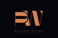 PW initial letter logo design Royalty Free Stock Photo