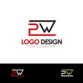 PW Letter Logo Templates vector Illustration