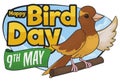 Happy Canary Reminding at you Bird Day in May, Vector Illustration
