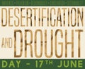 Text over Arid Ground and Precepts for Desertification and Drought Day, Vector Illustration