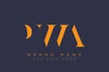 PWA abstract letter logo design Royalty Free Stock Photo