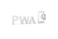 PWA concept white background Royalty Free Stock Photo