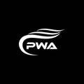 PWA letter logo design on black background.PWA creative initials letter logo concept.PWA letter design Royalty Free Stock Photo