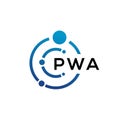 PWA letter technology logo design on white background. PWA creative initials letter IT logo concept. PWA letter design Royalty Free Stock Photo