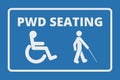 pwd seating sign