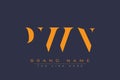 PWN abstract letter logo design Royalty Free Stock Photo