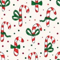Candy Cane Half-Drop with ...n ribbons and confetti