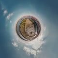 Little planet from the port of Hamburg in good weather Royalty Free Stock Photo