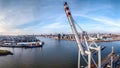 Aerial view from the Harbor of Hamburg with Elbphilharmony Royalty Free Stock Photo
