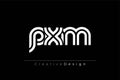 PXM Creative Unique Modern Letter Logo Design Royalty Free Stock Photo