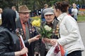 PYATIGORSK, RUSSIA - MAY 09, 2017: Congratulations on the Victory Day celebration of veterans War veterans Royalty Free Stock Photo