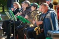 Musicians with saxophone and clarinets Royalty Free Stock Photo