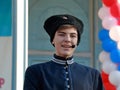 Portrait of the Cossack Choir singer close-up