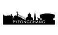 Pyeongchang skyline silhouette. Royalty Free Stock Photo