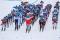 Mass start in the Men`s 15km + 15km Skiathlon at the 2018 Winter Olympics