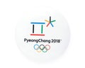 PYEONGCHANG, SOUTH KOREA - JANUARY 13,2018 - badge with symbol of the XXIII Olympic Winter Games