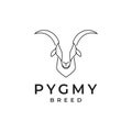Pygmy goat line logo design Royalty Free Stock Photo
