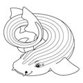 Pyjama Shark Isolated Coloring Page for Kids