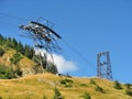 Pylon of cablecar in Carpathians mountains Royalty Free Stock Photo