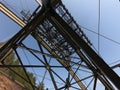 The pylon of the cableway that connects the towns of Albino and Selvino Royalty Free Stock Photo