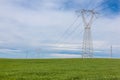 Pylon in the field Royalty Free Stock Photo