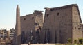 The Pylon of Ramses II at the Entrance of the Temple of Luxor, Egypt Royalty Free Stock Photo