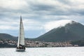 PYLOS, GREECE - Sailboats participate in sailing regatta Royalty Free Stock Photo