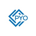 PYO letter logo design on white background. PYO creative circle letter logo Royalty Free Stock Photo