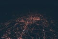 Pyongyang aerial view at night. Top view on modern city with street lights Royalty Free Stock Photo