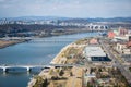 Pyongyang bird view with major buildings