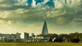 Pyongyang cityscape and Ryugyong Hotel in Pyongyang, North Korea