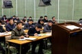 Students at the Grand People`s Study House in Pyongyang, North Korea Royalty Free Stock Photo