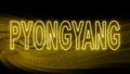 Pyongyang Gold glitter lettering, Pyongyang Tourism and travel, Creative typography text banner