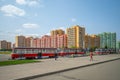 Street view of pyongyang, the capital and largest city of the Democratic People`s Royalty Free Stock Photo