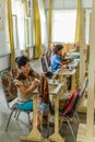 Korean woman, Pyongyang Embroidery Institute