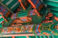 colorful wooden roof of gazebo