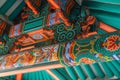 colorful wooden roof of gazebo