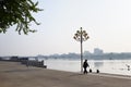 Pyongyang, North Korea. Kim Il Sung square embankment Royalty Free Stock Photo