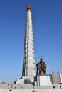 Juche tower and statue, Pyongyang, North Korea